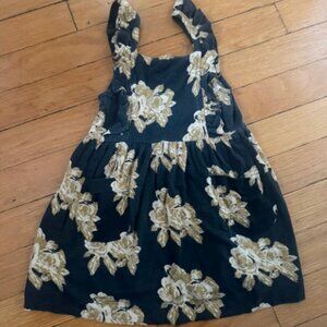 Kate Quinn Goldilocks butterscotch rose pinafore dress sz12-18